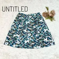 ✨美品✨ UNTITLED タックミニスカート　フレア　総柄　サイズ2