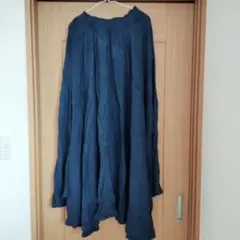ヂェン先生の日常着　華様スカート　ネイビー