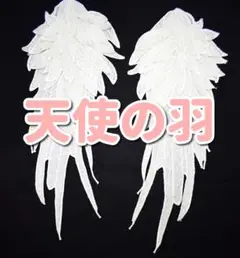 天使の羽 2枚1組 オフホワイト 刺繍 モチーフ