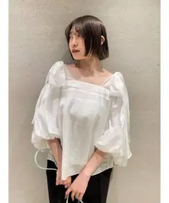SNIDEL オフショルリボンブラウス　ホワイト　新品