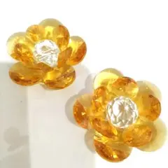 【風水】フラワー　クリスタルガラス 2個セット
