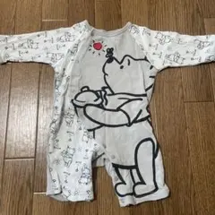 くまのプーさんロンパース ベビー カバーオール グレー ディズニー Disney
