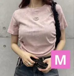 ROGER＆RAW プレート付ショート丈ラメギャザーＴシャツ Mサイズ
