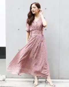 ECLIN 花柄ロングワンピース