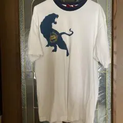 オニツカタイガー リンガーネックＴシャツ 虎 刺繍ロゴ 半袖 メンズ　Lサイズ