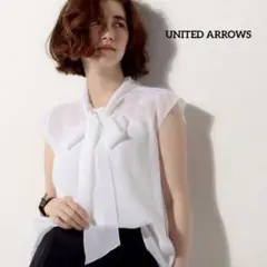 UNITED ARROWS UBCE CU/C リボン ブラウス　ボウタイ