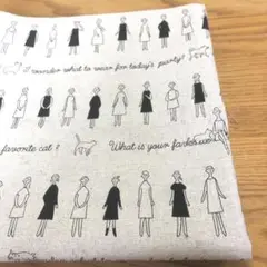 100ネエサン　キナリ　生成り　綿麻キャンバス　生地　ルシアン　刺繍