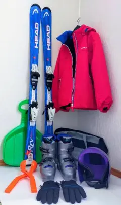 ヘッド ジュニア スキー セット 板 137cm ブーツ ウェア 他 8点