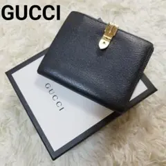 GUCCI 正規品 希少 折り財布 オールドグッチ シルヴィ 黒