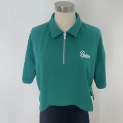 INGNI ジッパーグリーン　ポロシャツ風　半袖Mサイズ
