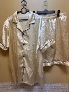 ゴールド サテン パジャマ セット