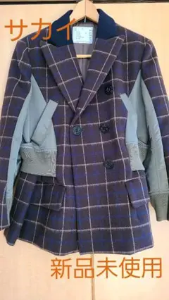 新品未使用 サカイ sacai ナイロンツイル ウールジャケット 上