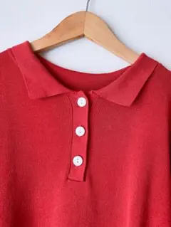 ニコアンド 半袖ポロシャツ Lサイズ レッド