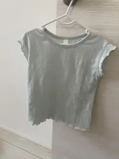 フリル袖 ライトグリーン Tシャツ 110サイズ