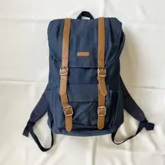 《美品》ネイビー キャンバス リュック・バックパック