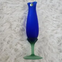 佐々木硝子　佐々木クリスタル　一輪挿し　花　チューリップ　青