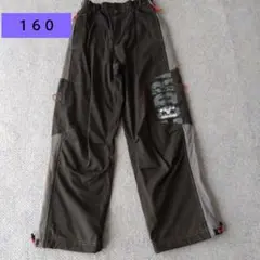 カーゴパンツ 黒 １６０ サイドポケット付き