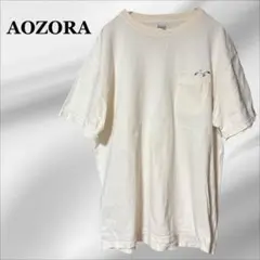 『アオゾラ』Tシャツ 【F】アイボリー キナリ カモメ ポケット 半袖 コットン