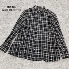 【PROFILE black label style】チェックシャツ ブラック