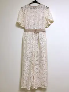 merlot plus 総レース オールインワン パンツドレス　フリーサイズ
