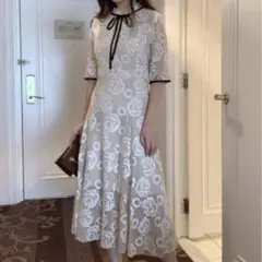 レジャLeja ワンピース ドレス　レース　L