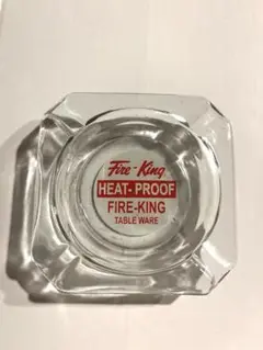 ファイヤーキング　FireKing　アッシュトレイ　クリア　ロゴ　灰皿　小物入れ