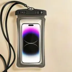 防水ケース スマートフォン IPX8 ダブルエアーバッグ 黒色