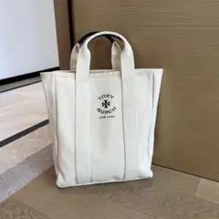 トリーバーチ 　トートバッグ　 キャンバス　アイボリー