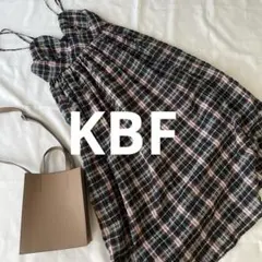 KBF チェック柄キャミワンピース