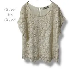 【オリーブデオリーブ】OLIVE des OLIVE レースカットソー クリーム
