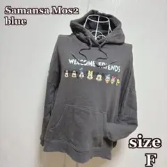 ●Samansa Mos2blueミッキーマウスプリント　フーデットパーカーF