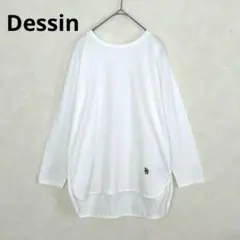 Dessin デッサン カットソー Tシャツ　Mサイズ ホワイト系　刺繍ロゴ