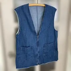 美品、レプシム、デニムファスナーベスト