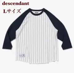 DESCENDANT ストライプ ラグランTシャツ 七分袖 3 カットオフ