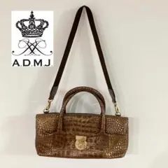 A.D.M.J. エーディーエムジェイ ハンドバッグ 2way クロコ型押し