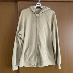 ベージュ フルジップパーカー