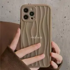 ニュアンス　TPU スマホケース　ブラウン　韓国　うねうね　iPhone