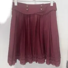 axes femme　ボルドープリーツスカート
