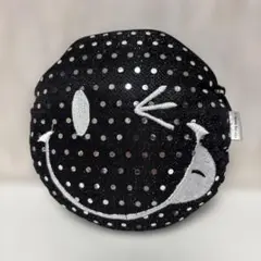 スマイル　ウインクポーチ　黒　ドット柄　美品