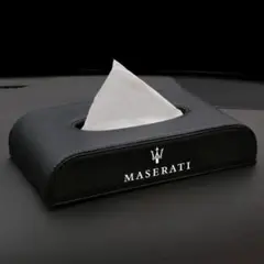 Maserati レザー製ティッシュボックス 黒・赤