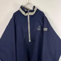USA古着 gear ハーフジップ ナイロンジャケット ネイビー