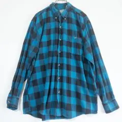 OUTDOOR EXCHANGE 青黒チェック ネルシャツ