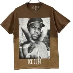 アイス・キューブ ラッパーTシャツ SM 茶 ストリート カジュアル【4894】