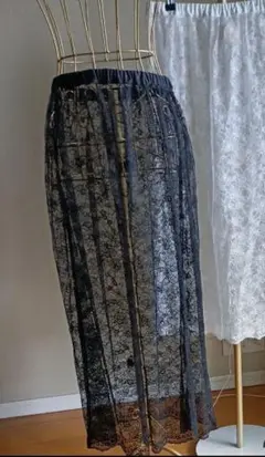 レーススカートblack