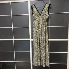 sollon．ヒョウ柄ノースリーブロングワンピース