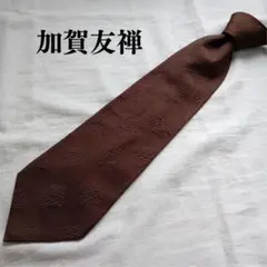 【訳あり】加賀友禅 ネクタイ 赤 和柄 絹100% 高級感 上品【n3474】