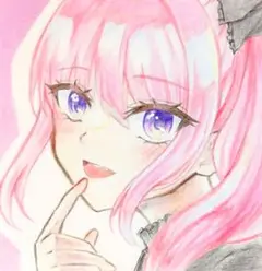 手描きイラスト　アナログ　オリジナル　女の子　原画