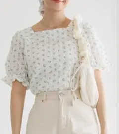 flower バブルブルームトップ　ブルー