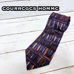 courrcgcs hommc クレージュ ネクタイ 総柄 アート 希少 古着