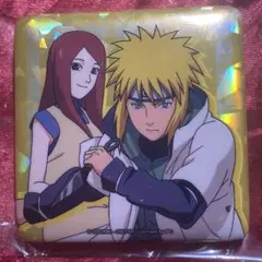 NARUTO ナルト 波風ミナト うずまきクシナ ホログラム 正方形 缶バッジ